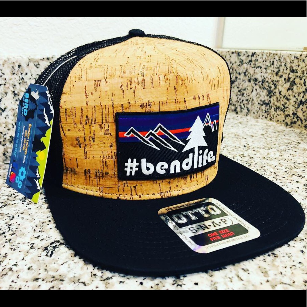 #bendlife cork snapback hat designed in Bend